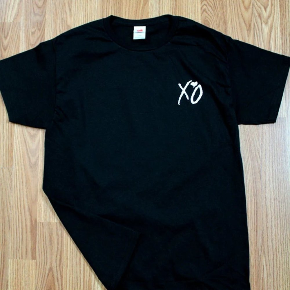 The Weeknd XO White Pocket Logo Black T- Shirt